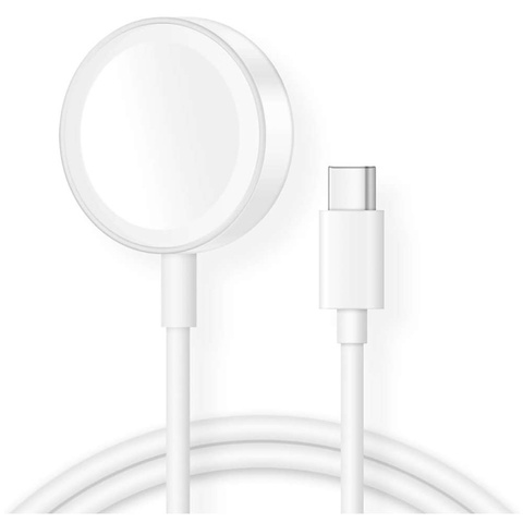 Kabel ładowarka indukcyjna Qi do Apple Watch – magnetyczna, złącze USB-C Type-C, szybkie i stabilne ładowanie, długość 1m 100cm, Alogy WatchCharge™ Biała