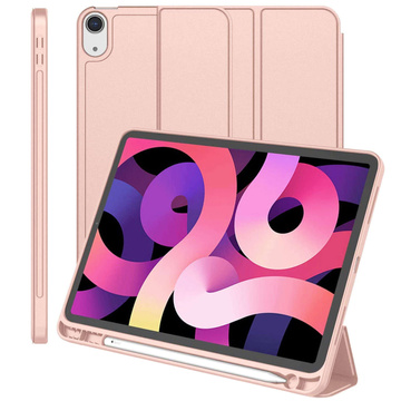 Schutzhülle Alogy Book Cover Federmäppchen mit Stifthalter für Apple iPad Air 4 2020 / Air 5 2022 10,9 Zoll, rosa Glas