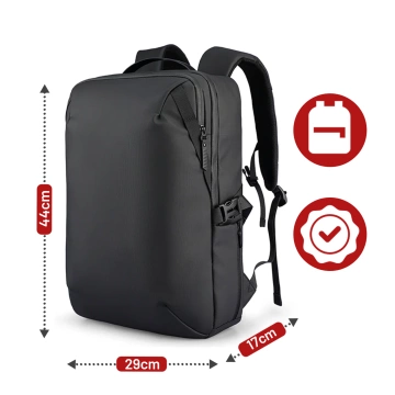 Plecak Podróżny Mark Ryden na Laptopa 15.6", Wodoodporny, Pojemny 21L, z Brelokiem na Klucze i Gwizdkiem  44 × 29 × 17 cm – Czarny