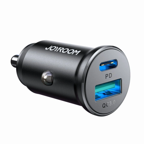 Mini ładowarka samochodowa Joyroom JR-CCN05 30 W USB-A & USB-C – czarna