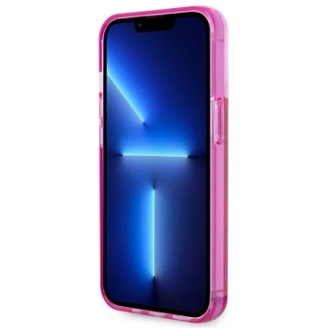 Karl Lagerfeld KLHCP14XLCKVF Hülle für iPhone 14 Pro Max 6,7" Hartschale Liquid Glitter Elong pink/pink