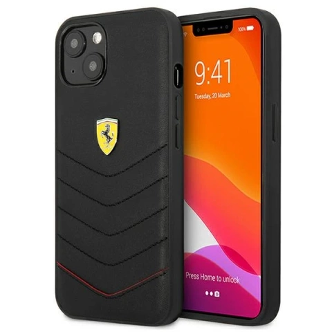 Etui na telefon Ferrari  iPhone 13 mini 5,4" czarny/black hardcase Off Track Quilted