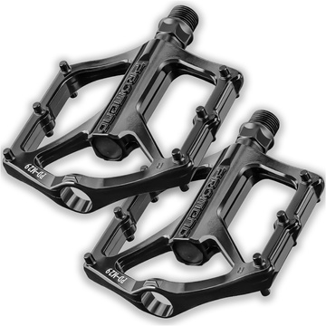 Pedały rowerowe platformowe do roweru MTB aluminiowe 9/16" Aluminium czarne komplet [2szt.]