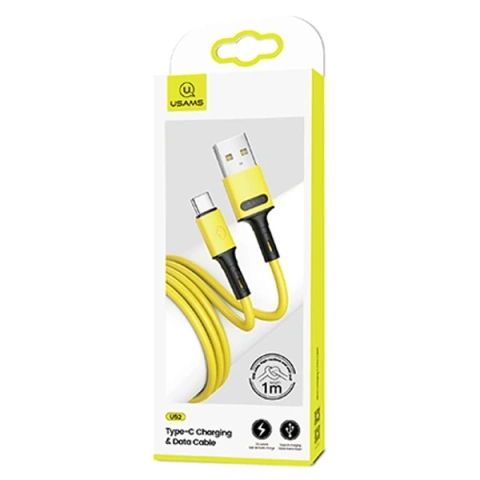 USAMS Kabel U52 USB-C 2A Fast Charge 1m żółty