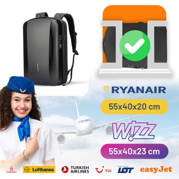Plecak na Laptopa 17.3" Mark Ryden, Ładowanie USB, Wodoodporny, Pojemny i Praktyczny, Otwierany 180°, Antykradzieżowy z zamkiem TSA i Paskiem do Walizki, 46x31x9 cm – Czarny