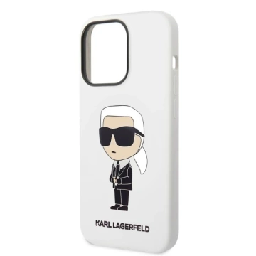 Etui ochronne na telefon Karl Lagerfeld KLHCP14LSNIKBCH do Apple iPhone 14 Pro 6,1" hardcase biały/white Silicone Ikonik