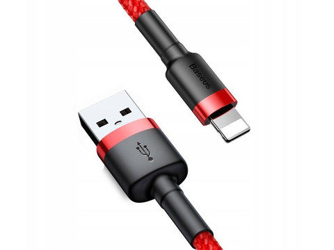 Kabel 2m Baseus Keviar USB Lightning do iPhone iPad iPod 1.5A Czerwony