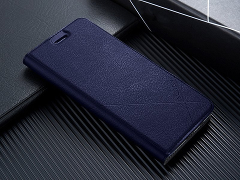 Etui z klapką portfel Alogy skórzane obudowa do Apple iPhone 11 Granatowe