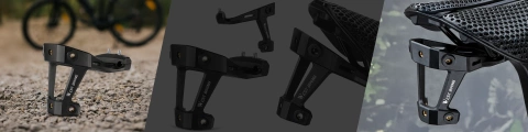 Adapter Rowerowy pod Siodełko – Uchwyt na 2 Koszyki na Bidon, Bike Seat Mount, Montaż do Sztycy, Aluminiowy, Czarny