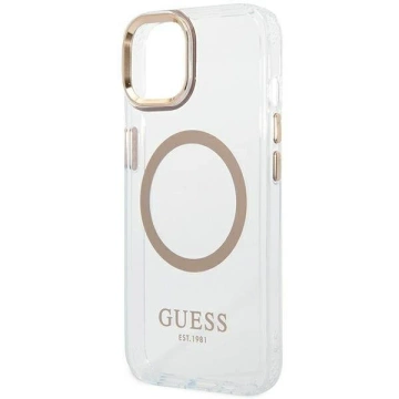 Etui Guess GUHMP14MHTRMD do Apple iPhone 14 Plus 6,7" złoty/gold hard case Metal Outline Magsafe