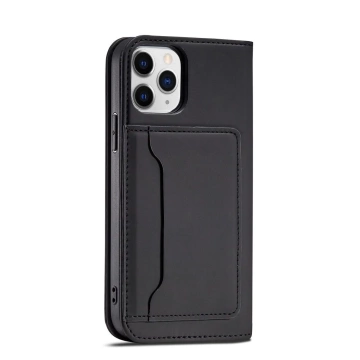 Magnet Card Case etui do iPhone 12 pokrowiec portfel na karty kartę podstawka czarny