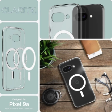Etui für Google Pixel 9a Spigen Ultra Hybrid Mag MagSafe Klar/Weiß