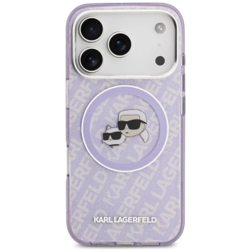 Etui Ochronne do iPhone 17 Pro Max Karl Lagerfeld IML Glitter K&C MagSafe Fioletowy