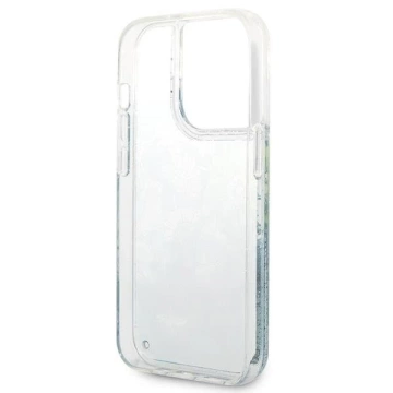 Etui Guess GUHCP14LLFLSN do Apple iPhone 14 Pro 6,1" zielony/green hardcase Flower Liquid Glitter