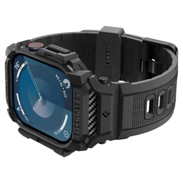 Hülle mit Armband für Apple Watch 10 (46 mm) Mattschwarz Spigen Rugged Armor Pro
