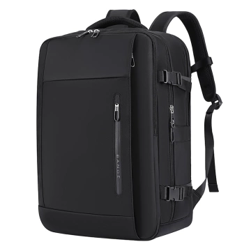 Plecak wodoodporny Bange na laptopa 15.6" miejski podróżny 46x31.5x20 cm do pracy samolotu męski damski z z gniazdem USB Czarny