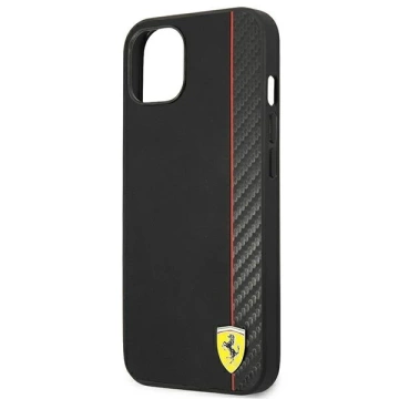 Etui na telefon Ferrari iPhone 13 mini 5,4" czarny/black hardcase On Track Carbon Stripe