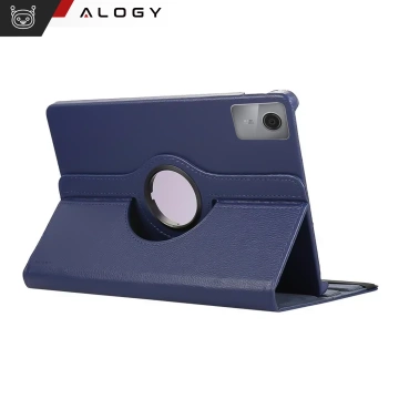 Etui 360 do Lenovo Tab K11 / K11E 11” M11 10.95" TB330FU / TB330XU / TB331FC obrotowe pokrowiec obudowa z klapką na tablet Case Alogy Granatowe