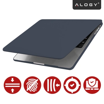 Etui do Apple Macbook Pro 14 2021-2024 (M1/M2/M3/M4) – elastyczna, matowa obudowa ochronna, lekka i odporna – Alogy AirGuard™ Granatowy