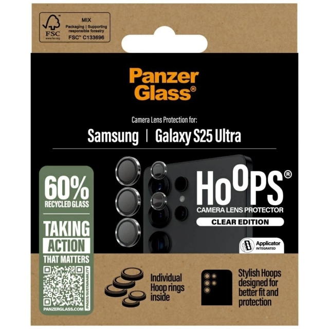 Szkło hartowane do Samsung Galaxy S25 Ultra PanzerGlass Hoops Camera Lens Protector