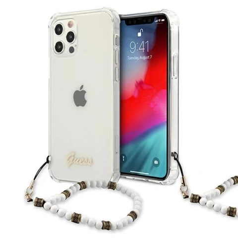 Guess GUHCP12LKPSWH iPhone 12 Pro Max 6,7" Transparente Hardcase White Pearl