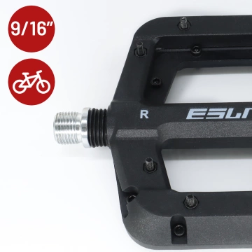 Plattformpedale für Rennräder und Mountainbikes, MTB-Plattform, 3 Kugellager, schwarz, Set [2 Stück] Schwarz