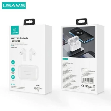 Bluetooth 5.0 Kopfhörer USAMS TWS LY-Serie ANC wireless weiß/weiß BHULY06