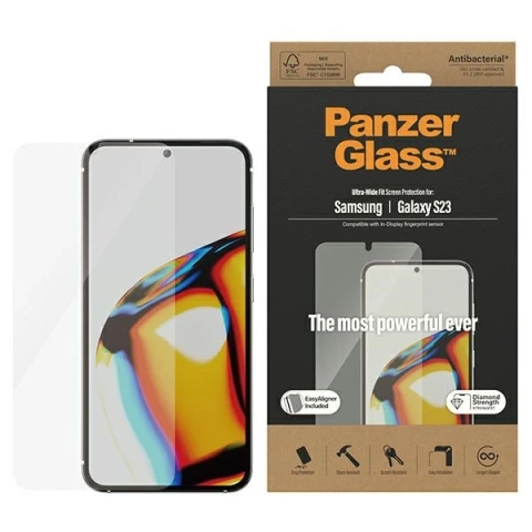 Gehärtetes Glas für Samsung Galaxy S23 PanzerGlass Ultra-Wide Fit EasyAligner