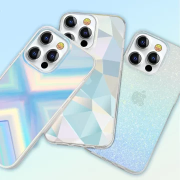 Kingxbar Streamer Series luksusowe eleganckie etui na iPhone 13 Pro niebieski (Triangle)