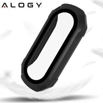 Etui ochronne 2w1 nakładka wbudowane szkło do Xiaomi Mi Band 7 / 7 NFC Alogy Classic Case Czarne