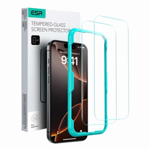 ESR Panzerglas 2er-Pack für iPhone 16 Klar