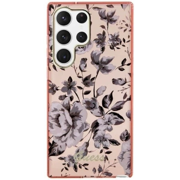 Etui Guess GUHCS23LHCFWSP do Samsung Galaxy S23 Ultra S918 różowy/pink hardcase Flower Collection