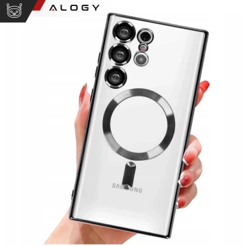 Etui do Samsung Galaxy S25 Ultra Alogy LuxeShield™️ Glamour Luxury Ring obudowa z osłoną aparatów Czarne