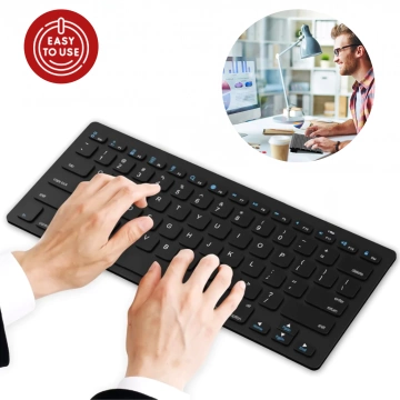 Klawiatura Bezprzewodowa Bluetooth BT 3.0 uniwersalna do iPad iMac iOS Android Windows slim Czarna