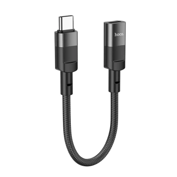 HOCO Adapter OTG Typ C (Męski) Do Lightning (Żeński) 3A U107 0,1 M Czarny