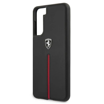 Etui na telefon Ferrari Hardcase do Samsung Galaxy S21 czarny/black hardcase Off Track Leather Nylon Stripe