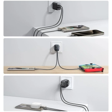 Ładowarka Joyroom Sieciowa USB-C / USB-A 25W SFC / PPS / PD - Czarna