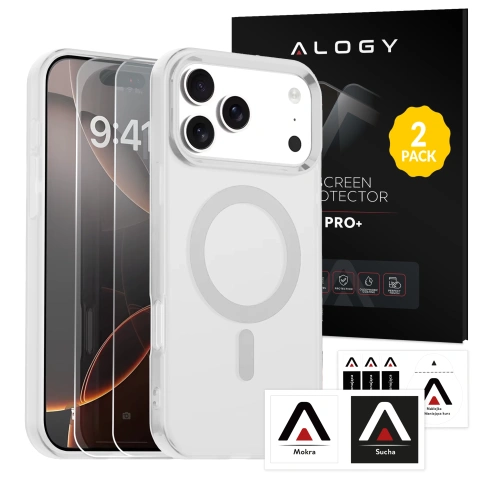 Hülle für Apple iPhone 16 Pro Max Alogy MagSafe Hybrid Matte Case Matte Cover mit Linsenschutz Schwarz