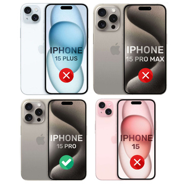 Etui do iPhone 15 Pro obudowa Mag Safe Case pokrowiec plecki na telefon MagMat matowe szare + Szkło