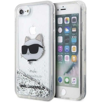 Handyschutzhülle Karl Lagerfeld KLHCI8LNCHCS für Apple iPhone 7/8/ SE 2020/2022 silber/silber Hardcase Glitter Choupette Head