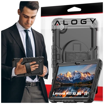 Etui pancerne 360 z miejscem na rysik do Lenovo K11/ K11E 11” / M11 10.95" 11" TB330FU TB330XU TB331FC Alogy Pirate 360 Case obudowa na tablet Czarne