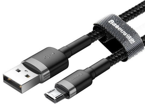 Baseus Cafule 3m Kabel strapazierfähiges Micro USB 2A Nylonkabel Grau