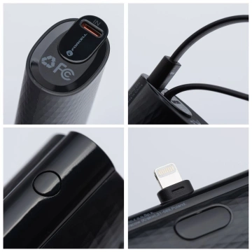 FORCELL F-ENERGY Power Plug F5K3 Powerbank mit integriertem Lightning PD-Anschluss 20 W 5000 mAh Schwarz