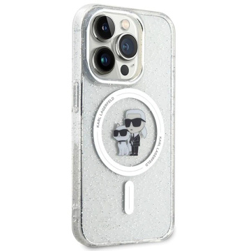 Etui Karl Lagerfeld KLHMP15LHGKCNOT do iPhone 15 Pro 6.1" transparent hardcase Karl&Choupette Glitter MagSafe