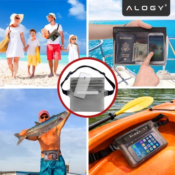 Etui wodoodporne nerka saszetka Case na telefon futerał do wody wodoszczelne 21.5x23.5cm Alogy Waterproof Czarne