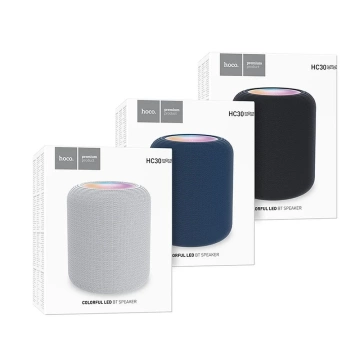 HOCO HC30 Głośnik Bluetooth 5W RGB LED Szary Przenośny