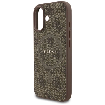 Etui Guess 4G Ring Classic Logo MagSafe do iPhone 17 brązowe