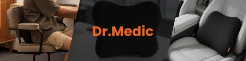  Poduszka do Samochodu pod Plecy Lędźwie DR.MEDIC TravelComfort™ Ergonomiczna poduszka lędźwiowa na fotel krzesło biurowa do auta dla kierowcy pasażera