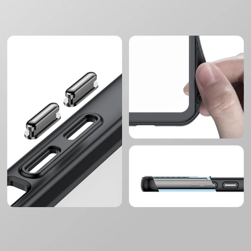 Handyschutzhülle Outer Space Case für Samsung Galaxy S23 Plus Hülle mit flexiblem Rahmen schwarz