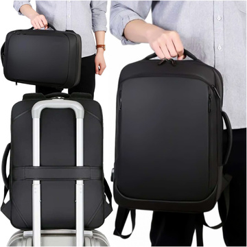 Rucksack Laptoptasche 15,6 Zoll Herren Damen Großer USB-Flugzeugkoffer Unisex 42x30x10cm Alogy Wasserdicht Schwarz